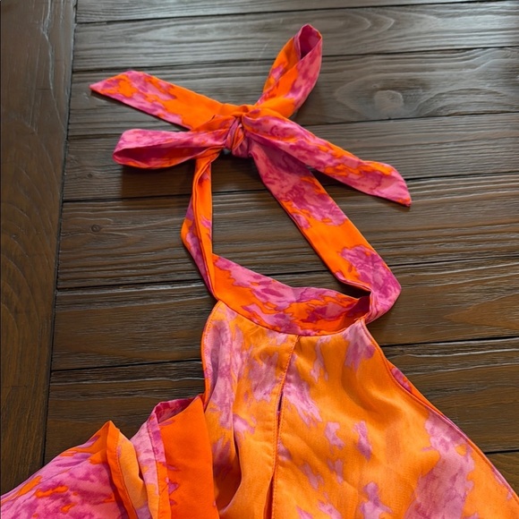 Vibrant Orange and Purple Halter Dress - Picture 8 of 8